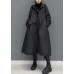 Women Black Hooded Pockets Fine Cotton Filled Witner Coat Winter