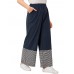 Women Houndstooth Patchwork Loose Casual Elastic Mid Waist Wide Leg Pants