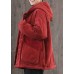 Casual Mulberry Hooded Corduroy Fine Cotton Filled Parka Winter