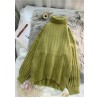 Aesthetic green Blouse cable casual high neck knitwear