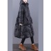 Loose Black Hooded Pockets Duck Down Winter down coat